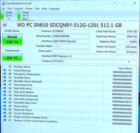 Sdcqnry-512g-1201 Western Digital Pc Sn810 512 Gb Pcie Gen 4x4 Solid State Drive