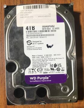Wd40purz-85akky0 Western Digital Wd40purz-85akk0 Wd Purple 4tb 3.5 Inch 5400 Rpm Sata 6gb/s Surveillance Hard Drive