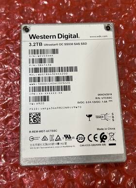 Wustr6432ass200 Western Digital Wd Ultrastar Dc Ss530 3.2tb 2.5 Inch 12gb/s Sas Ssd Wustr6432ass200. #s-41