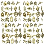 80PCS Western Cowboy Themed Charms Set - Zinc Alloy 3D Mix Size, Golden. Fixed Price $11.65.