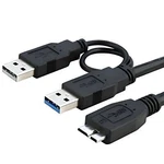 Dual Usb 3.0 Type To Micro-b Cable For External Hard Drives Buffalo. Fixed Price $8.39.
