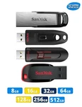 Sandisk Flash Drive 16GB 32GB 64GB 128GB 256GB 512GB Blade Glide Ultra Flair Lot. Fixed Price $750.14.