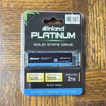 Inland Platinum 2TB Nvme M.2 2280 Pcie GEN3 X4 Ssd 3400/3000MB/S. Fixed Price $215.00.