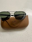 Ray-ban RB3445 002/58 Black Rectangular Polarized Sunglasses Mens 61-17-130. Fixed Price $110.00.