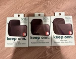 Lot Of 3 New Onn Ultra-fast Portable Ssd 500 Gb W/ Case. Fixed Price $210.00.