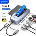 Orico Usb Hub W/ M.2 Ssd Enclosure 8 Docking Station 4K 60HZ Hdmi PD100W. Fixed Price $82.34.