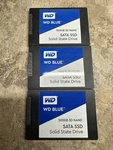 Lot Of 3: Wd Blue 3D Nand Sata Iii Ssd 500GB 2.5" Internal Solid State Drive. Fixed Price $149.00.