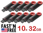 Lot 10 X Sandisk Cruzer Dial Usb Flash Memory Pen Drive SDCZ57-032G. Fixed Price $29.99.