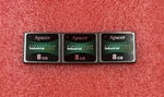 Apacer Industrial Grade AP-CF008GR9NS-NRA, Three CF5 8GB Cards, Clean, Formated.. Fixed Price $12.00.