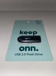 Usb Flash Drive 2.0 Keep Onn. 32GB New Damaged Packaging. Fixed Price $17.99.