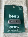 Keep Onn Usb 3.0 Flash Drive 32GB Capacity Up To 10X Faster Than 2.0 New. Fixed Price $6.90.