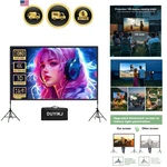 Projector With Stand Portable Outdoor Indoor 4K Hd 120 Inch Movie Screen. Fixed Price $77.36.