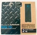 Seagate Black Armor NAS110 2TB Centralized Network Storage Open Box. Fixed Price $75.00.