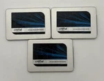 (lot Of 3) Crucial 750GB Sata 2.5" Inch 7MM CT750MX300SSD1. Fixed Price $179.99.