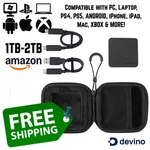 Amazon Portable 1TB 2TB External Ssd Water Dust Resistant 2000MB/S + Case Pc Ios. Fixed Price $258.08.
