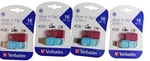 Verbatim 16GB Store 'n' Flip Usb Drive 4 Packs Of 2- Berry, BLUE-8 Total. Fixed Price $26.95.