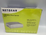 Netgear PS121 Usb Mini Print Server W/ Adapter, Cable, Cd, Manual, Sealed. Fixed Price $29.00.