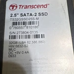 Transcend 2.5" Sata Ii Internal TS32GSSD25S-M 32GB Rohs Compliant Black. Fixed Price $13.90.