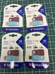 Verbatim 16GB Store 'n' Flip Usb Drive 4 Packs Of 2- Berry, BLUE-8 Total. Fixed Price $22.40.