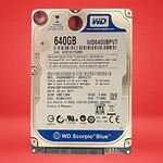 Blue 640GB 2.5" Sata Laptop Hard Drive 5400RPM WD6400BPVT Tested. Fixed Price $14.24.