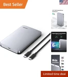 Elegant Usb Hard Drive Enclosure For 2.5" Ssd - 6TB Capacity, Aluminum Build. Fixed Price $56.97.
