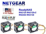 3X Quiet Sunon Replacement Fans For Netgear Readynas RN2120 RN2304 RN3138. Fixed Price $65.95.