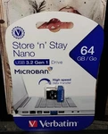 Verbatim 64GB Store 'n' Stay Nano Usb 3.0 Flash Drive - Blue 98711. Fixed Price $15.00.