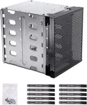 Stainless Steel Hard Drive Cage, 5.25" To 5X 3.5" Sas Sata Hdd For Computer. Fixed Price $28.03.