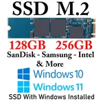 M2 M.2 Ssd 128GB 256GB Sandisk Samsung For Laptops Windows 10 11 Pro Installed. Fixed Price $33.00.