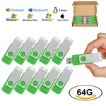 Lot 64GB Green Usb Flash Drives Memory Sticks Storage Thumb Disk. Fixed Price $413.02.