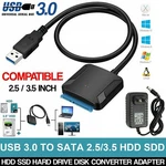 Usb 3.0 To Sata Iii Adapter For 2.5" 3.5" Ssd Hdd Hard Drive With 12V/2A Power. Fixed Price $10.64.
