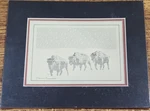 3 Buffalo On Range In Snow By James Pollock 5 X 7" Rare Signed Matted. Fixed Price $175.00.