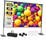Outdoor Projector Screen With Stand Portable Projection Kit 16:9 4K Hd 120 Inch. Fixed Price $74.91.