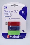 Verbatim 99122 Store N' Go 16 Gb Usb Flash Drives - Assorted (3/PACK) New. Fixed Price $14.99.