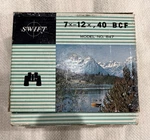 Vintage Swift Binoculars 7X-12X,BCF Model 847 Original Box & Case. Fixed Price $120.00.