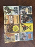 Set Up Eight Various Authors, Western Paperback Books. Fixed Price $25.00.