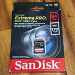 Sandisk 64GB Extreme Pro Sdxc UHS-1 U3 4K Memory Card V3. Fixed Price $34.99.