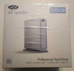 New! Lacie D2 Hd Quadra 7200RPM 8MB 320GB Esata F800/400 External Hard Drive. Fixed Price $228.01.