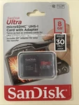 Scandisk Ultra 8GB Microsdhc Uhs-i Card With Adapter (unopened) New. Fixed Price $10.00.