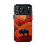 Ink Case For Iphone / Galaxy Pixel Gradient Buffalo Sun Bison Art. Fixed Price $44.99.