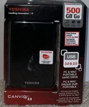 Toshiba Canvio 3.0Z Hard Drive 500 Gb Capacity Compatible W/pc & Mac Computers. Fixed Price $35.00.