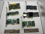 Vintage Pci Network Card Lot Linksys Netgear 3COM Lsi + Ocz DDR2 Ram Untested. Fixed Price $39.99.