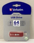 New Verbatim 97005 Store 'n' Go 64 Gb Red Usb 2.0 Flash Drive. Fixed Price $13.99.